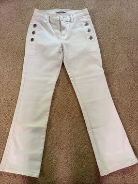 J Brand White Sailor-Button Flare Jeans Size 25